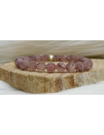 BRACELET QUARTZ FRAISE