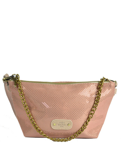 Mila Louise Zil DS Sac Trousse A Pois En Toile Irisée Rosée