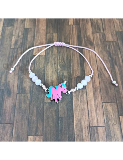 Bracelet enfant licorne rose