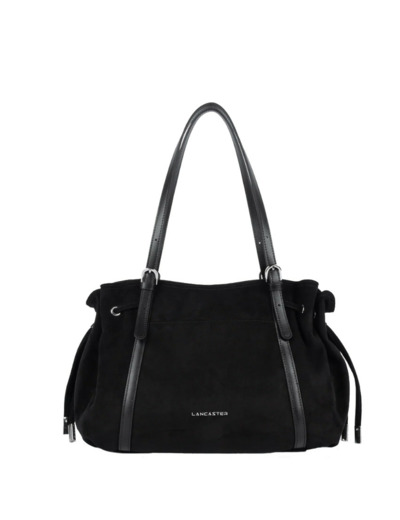 Lancaster Velvet Emma Grand Sac Porté Epaule 518-097 Aspect Suédine Noir