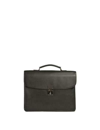 Longchamp Veau Foulonné Porte-Document Cuir Noir/Nickele
