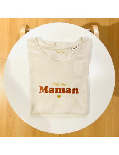 T-shirt écru « Call me Maman » taille S