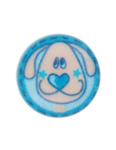 Bouton bleu petit chien