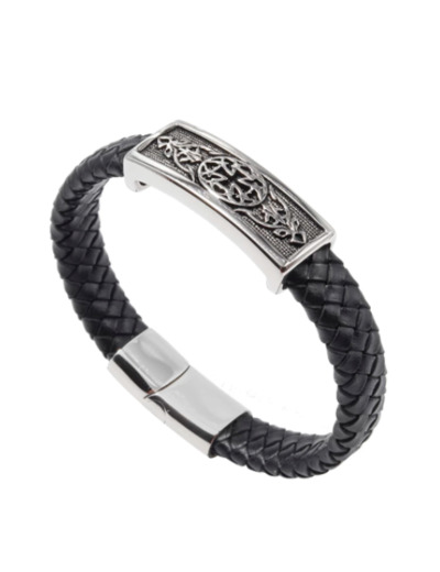 Bracelet tendance en cuir véritable pour hommes 19