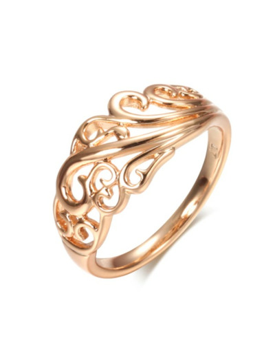 Bague en or Rose 585  creux de fleur style Boho