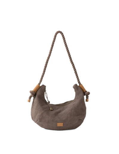 Biba Baa Sac Hobo En Lin & Coton BAA1B Antracita