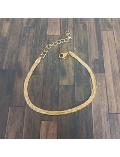 Bracelet en acier inox chaîne maille serpentine doré