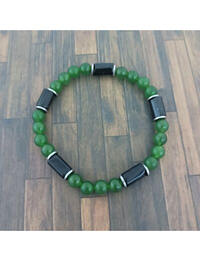 Bracelet Tourmaline/Jade vert/Hématite