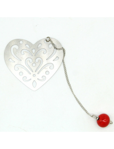 Marque-page coeur rouge