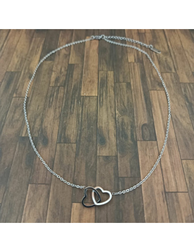 Collier en acier inoxydable 316L cœur à cœur