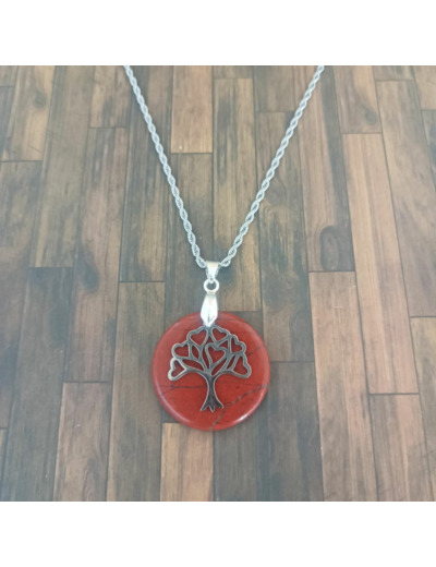 Pendentif Jaspe rouge Arbre de vie 1