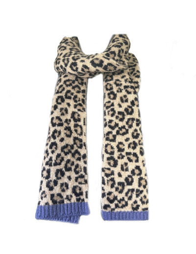 Fonem Touche Léopard Echarpe Chaude Aux Motifs Léopards Beige