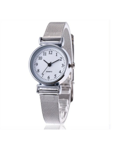 Montre quartz pour femmes, bracelet en mailles