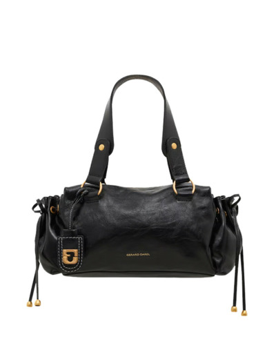 Gérard Darel Grace Sac Porté Main En Cuir Et Détails Métalliques Noir