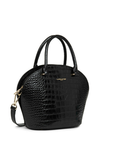 Lancaster Exotic Croco Petit Sac A Main Dôme 524-83 Noir