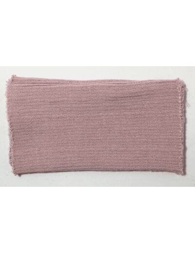 Poignets bords côtes acrylique/laine rose
