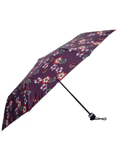Isotoner Parapluie Femme Pliant Manuel Fleurs Pensées