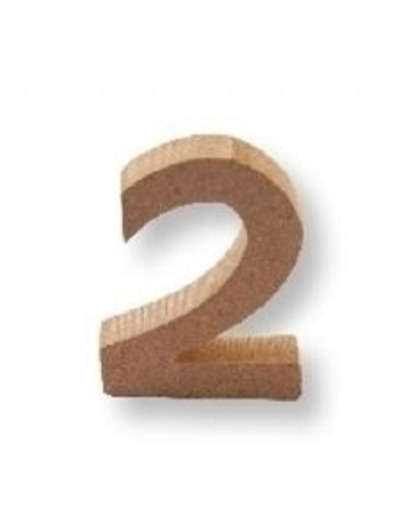 Chiffre "2" Mdf - 4,5 cm