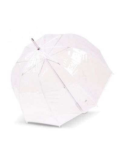 Isotoner Parapluie Droit PVC Manuel Bords Blancs