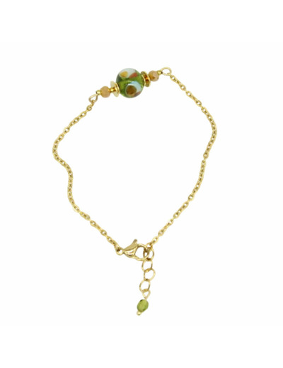 Bracelet perle Murano olive – Salvia