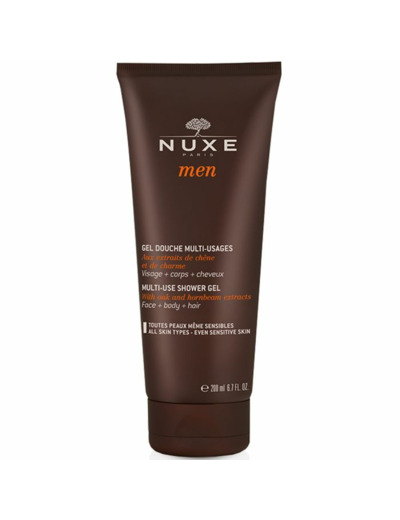 Gel Douche Multi-usages 200ml Men Visage, Corps Et Cheveux Nuxe