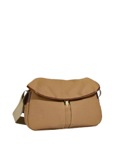 Bleu De Chauffe Léon Sac Besace En Coton Camel