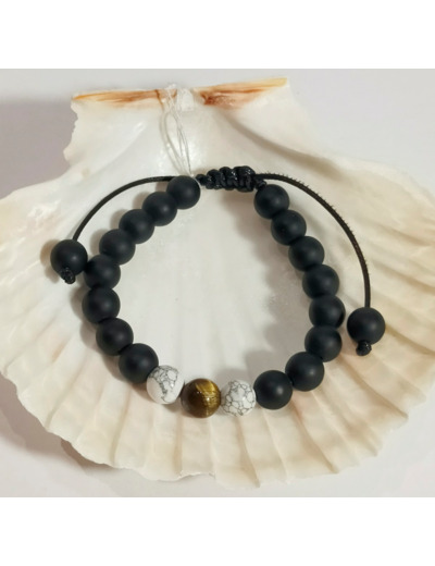 Agate noire, œil de tigre, howlite