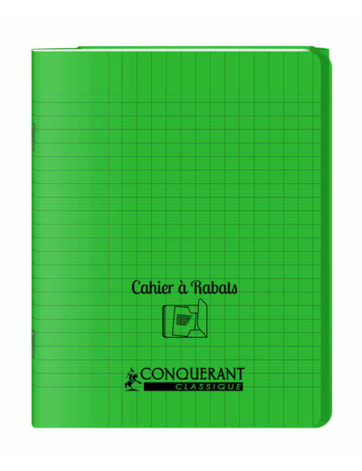 Cahier à rabats 17x22 - 48 pages - Séyès - Polypro vert