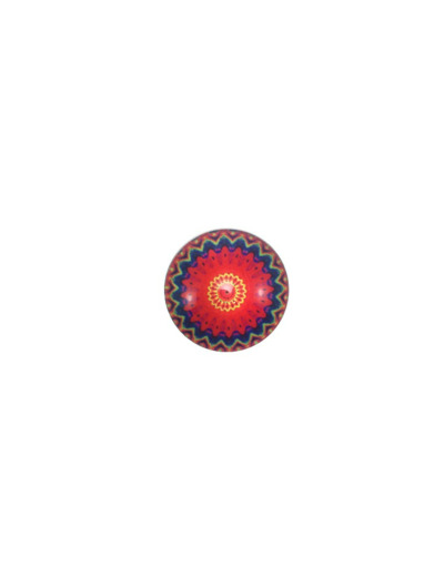 Bouton Mandala - Rouge 18 mm