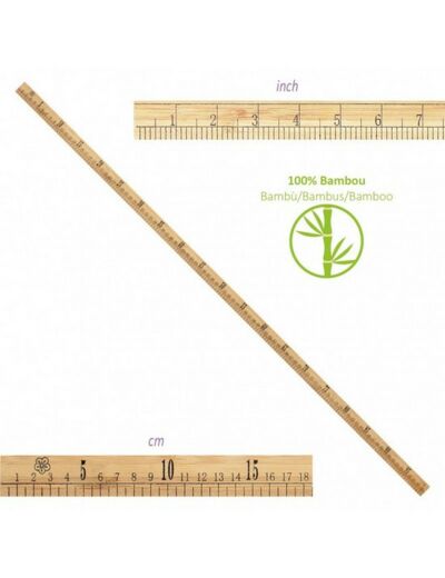 Règle couturière 1 mètre en bambou