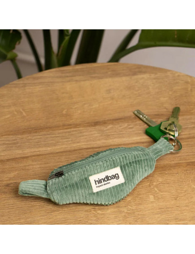 Hindbag Côme Porte Clés Sac Banane Velours Vert D'eau