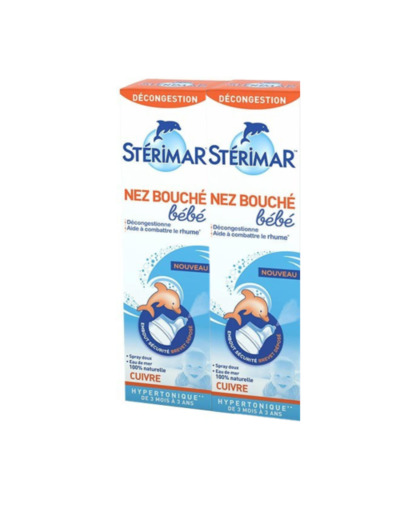 Hygiène du nez bouché Bébé 2x100ml Spray doux Sterimar