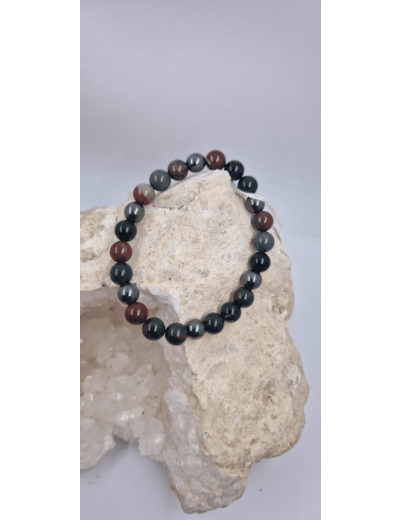 Bracelet hematite jaspe sanguine OLPA1939