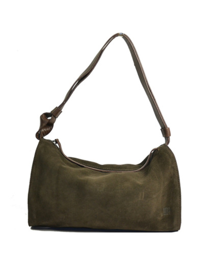 Biba Beaver Sac Polochon en Cuir Velours BEV2L Marron Os