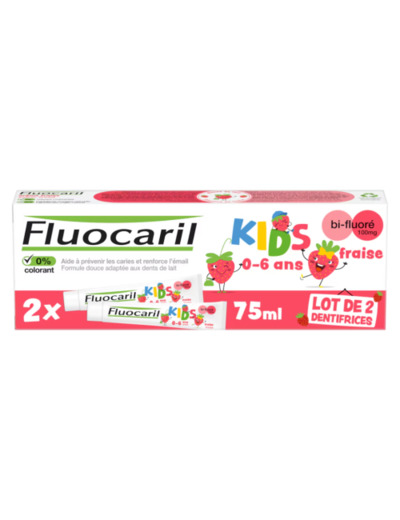 FLUO DENT KIDS 0/6AN X2 FRAIS 50ML