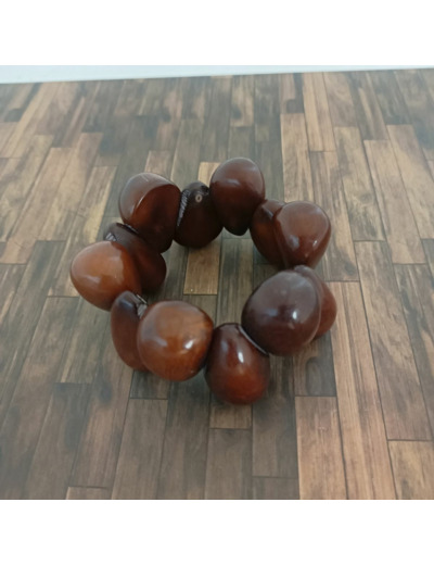 Bracelet Kim chocolat en ivoire végétal