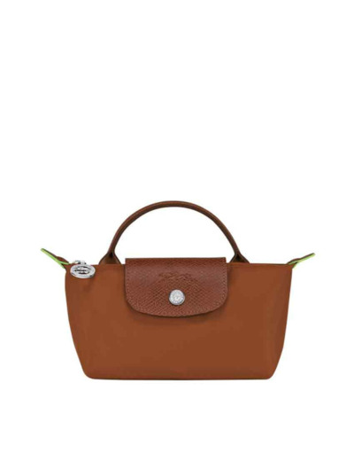 Longchamp le Pliage Green Trousse Cosmétique Avec Poignée Cognac