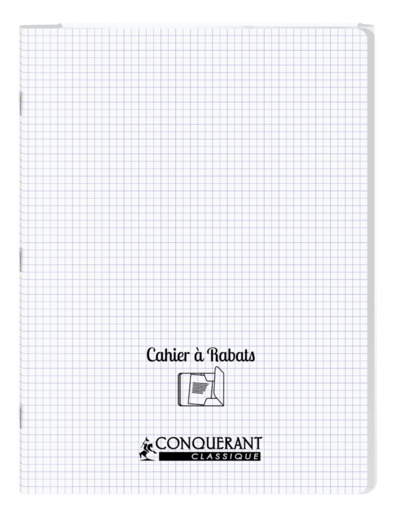 Cahier à rabats 24x32 - 96 pages - 5x5 - Polypro incolore