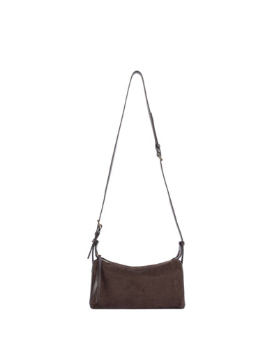 Lancaster Suède Sac Rectangle En Cuir Velours 530-55 Marron