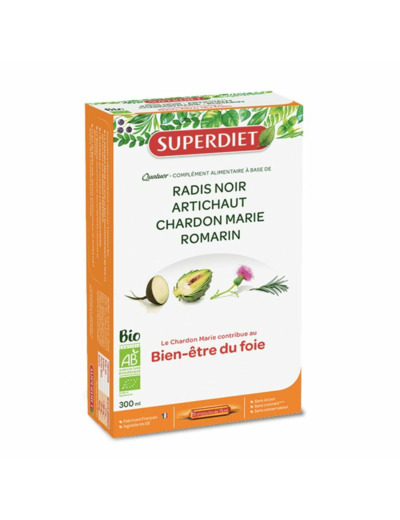Quatuor Chardon Marie Digestion Bio 20 Ampoules 15 ml Superdiet