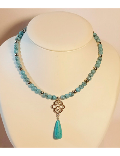 Collier en turquoise/argenté