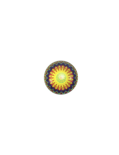 Bouton Mandala - Jaune 18 mm