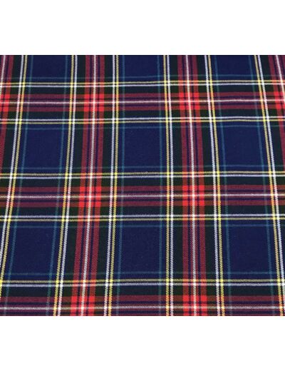 Tissu tartan bleu roi