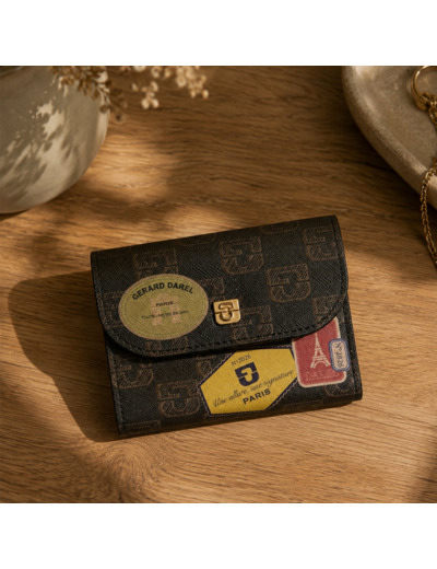 Gérard Darel Wallet Petit Portefeuille En Toile Enduite Avec Détails Multicolor