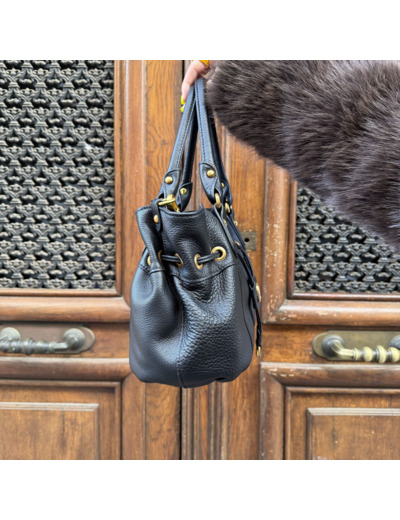 Sac à main noir Arthur & Aston en cuir de vachette