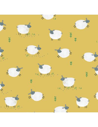 Tissu coton -Moutons- Farm days