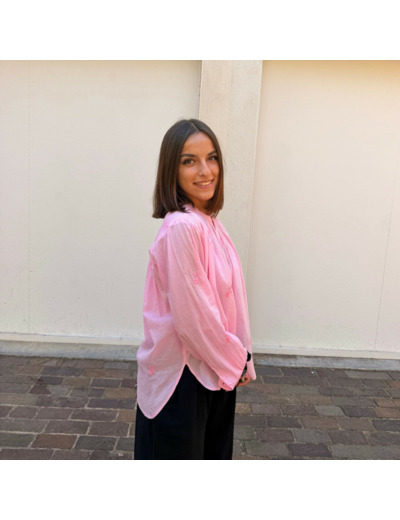 Blouse brodée rose Chicosoleil