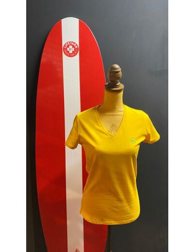 T-shirt manches courtes jaune "81" (broderie)