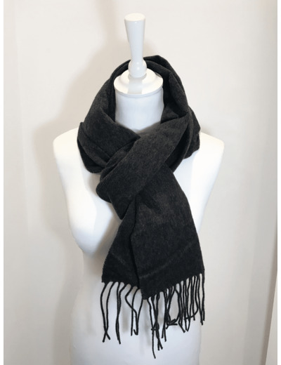 Écharpe unie 100% laine anthracite - Labonal
