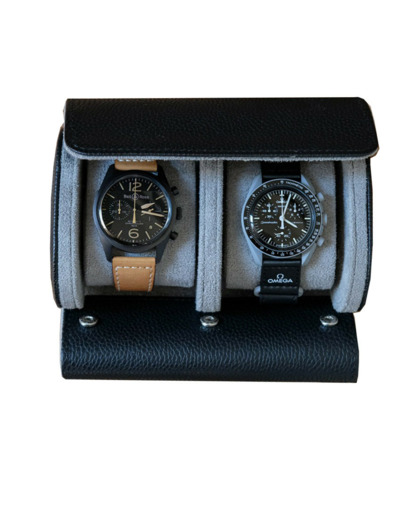 Maison Scarlett Coffret voyage James 2 montres Cuir Noir